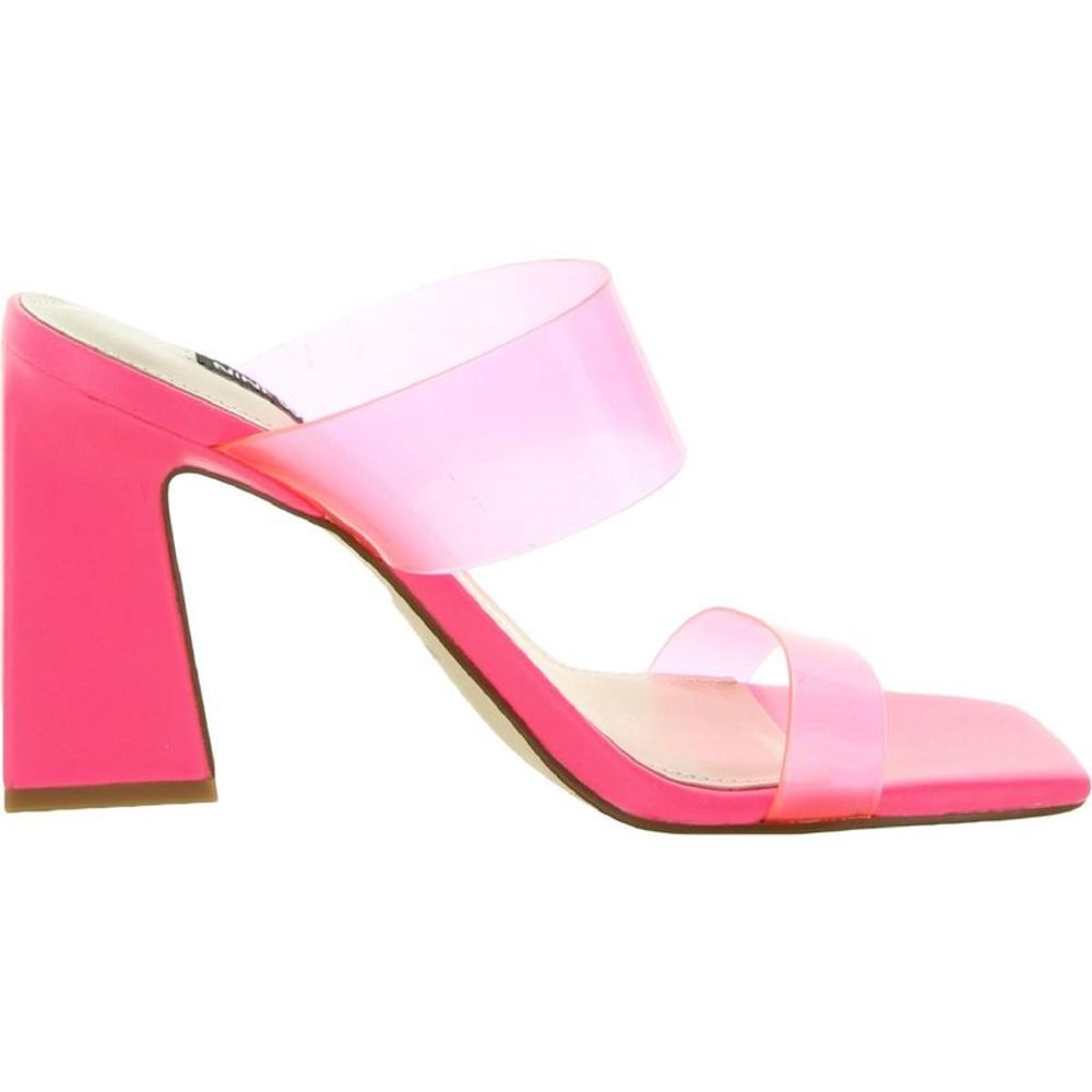 Nine West Womens Instaa 3 Pink Reflective Square Toe Heel Sandals  Shoes NWT - Picture 2 of 3